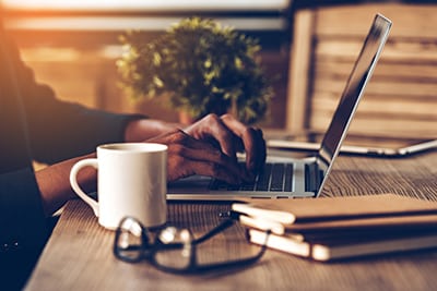 Man working at laptop