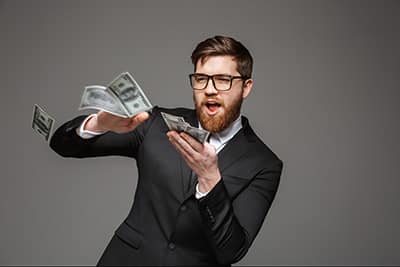Man throwing money