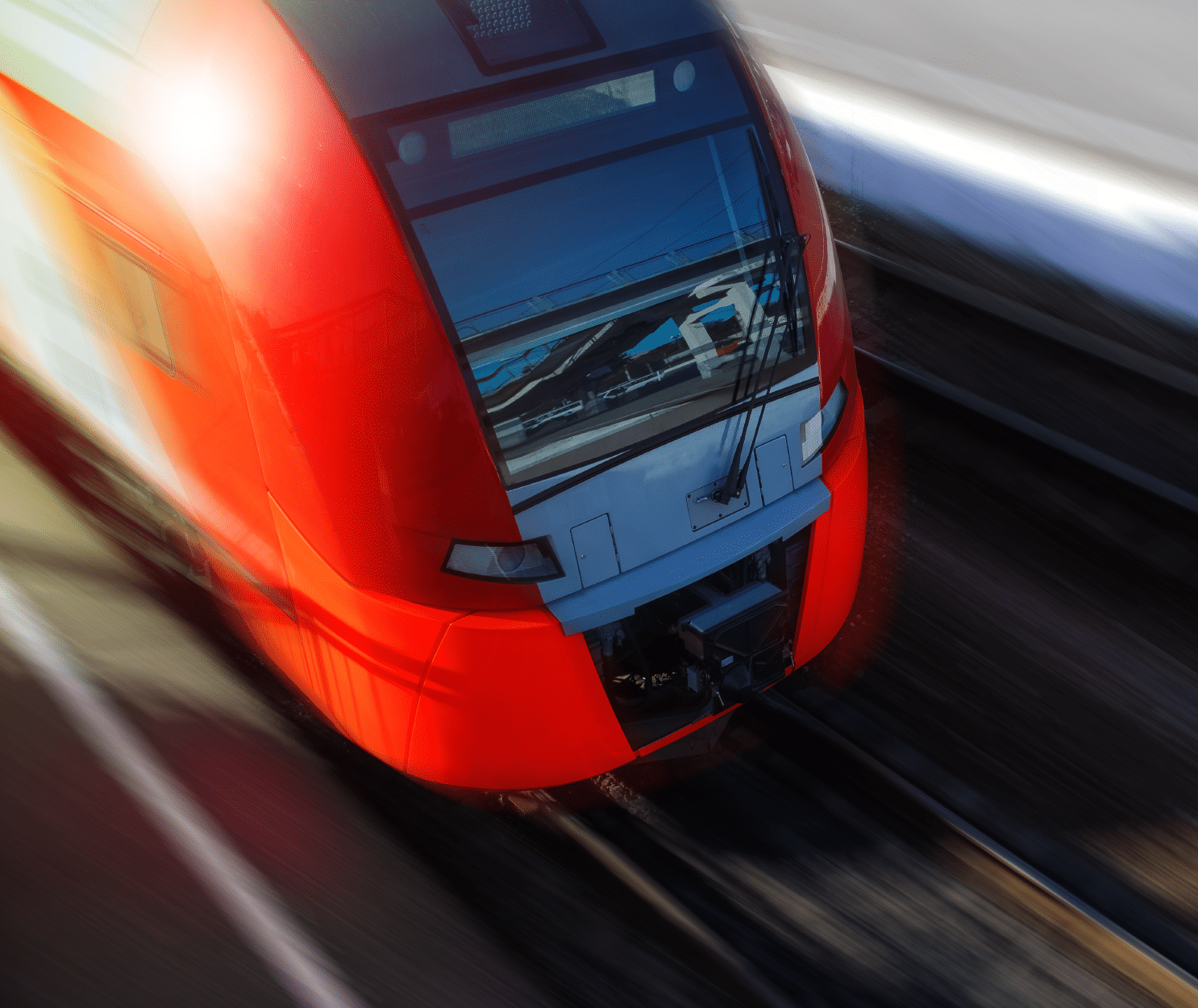 fast-moving train