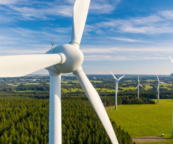 Windmills showing wind power and renewable energy