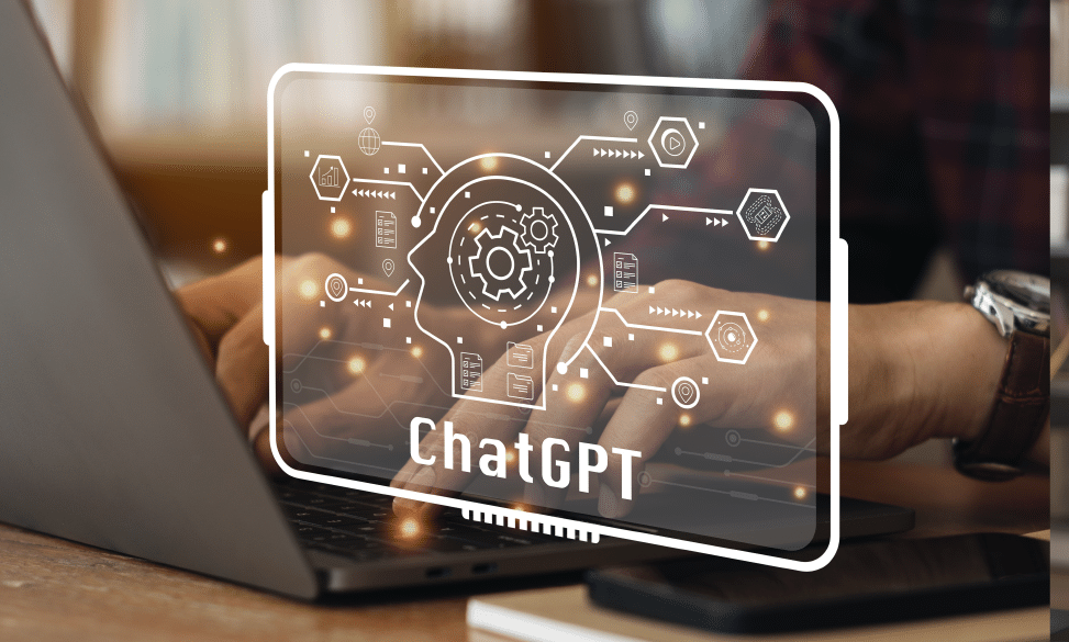 young businessman using artificial intelligence chatgpt to help with job search